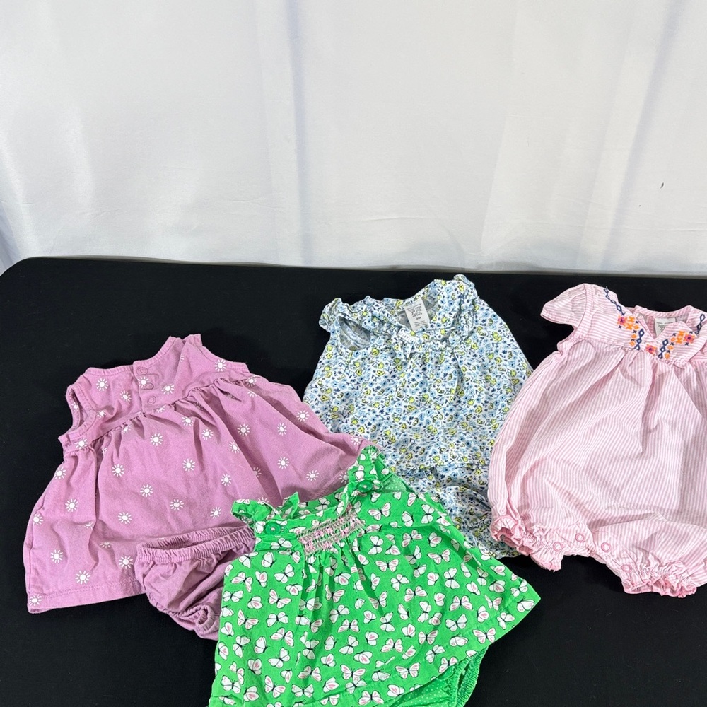 Adorable Girls Patterned and Striped Clothing Set